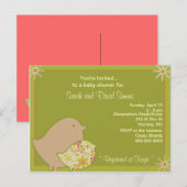 Birdie Invites Uitnodiging Briefkaart (Voorkant / Achterkant)