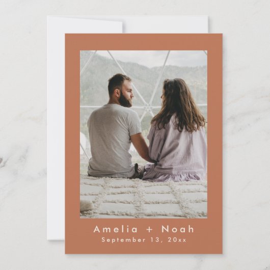 BIRDIE retro boho redt de datum terracotta Kaart (Achterkant)