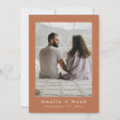 BIRDIE retro boho save the date terracotta Kaart (Achterkant)