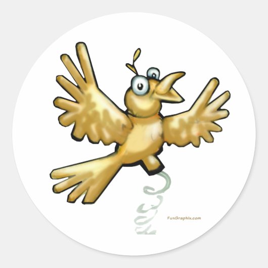Birdie Ronde Sticker (Voorkant)