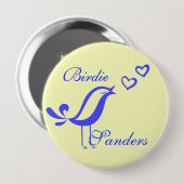 "Birdie Sanders" Ronde Button 4,0 Cm (Voorkant /achterkant)
