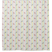 BIRDIE STRIPE PATTERN Shower Curtain Douchegordijn (Voorkant)