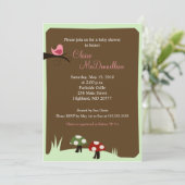 Birdie Woodland 5x7 Baby shower Uitnodiging (Staand voorkant)