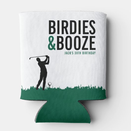 Birdies & Booze Volwassen Golf Verjaardagsfeest Blikjeskoeler (Achterkant)