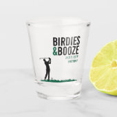 Birdies & Booze Volwassen Golf Verjaardagsfeestje Shot Glas (Voorkant)