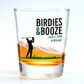 Birdies & Booze Volwassen Golf Verjaardagsfeestje Shot Glas