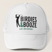 Birdies & Booze Volwassen Golfclub Funny Verjaarda Trucker Pet (Voorkant)
