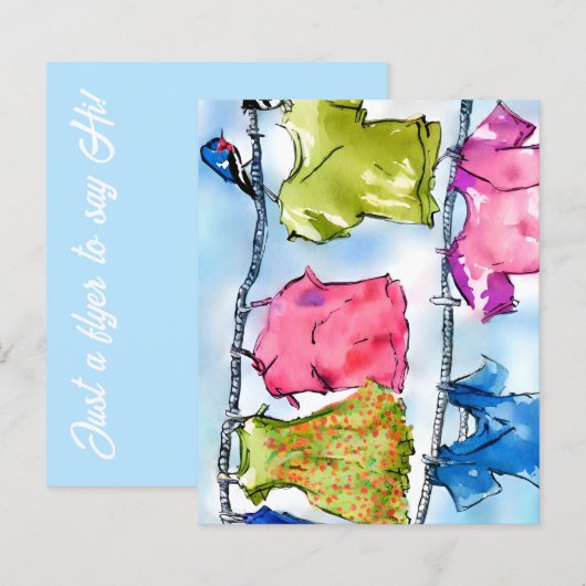 BIRDIES 'flyer' klein briefpapier (Voorkant / Achterkant)