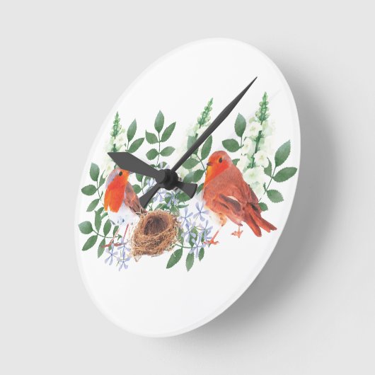 Birdies in het nest ronde klok (Hoek)