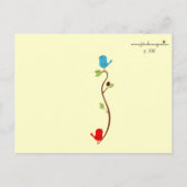 Birdies met Nest Baby shower Bedankt Briefkaart (Achterkant)