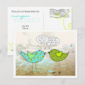 Birdies Shower Invitation Uitnodiging Briefkaart (Voorkant / Achterkant)