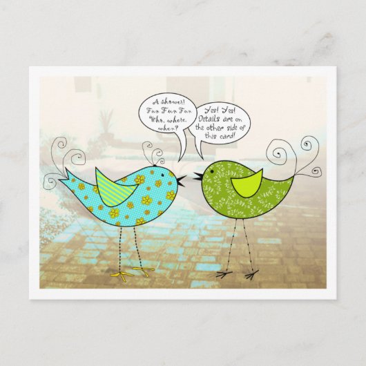 Birdies Shower Invitation Uitnodiging Briefkaart (Voorkant)