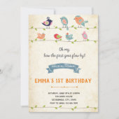 Birdies verjaardagsuitnodiging kaart (Voorkant)