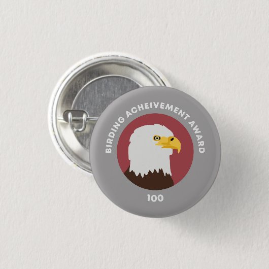 Birding Achievement Award 100 Ronde Button 3,2 Cm (Voorkant /achterkant)