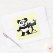 Birding Panda Vierkante Sticker (Envelop)