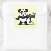Birding Panda Vierkante Sticker (Tas)
