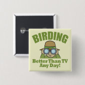 Birding Vierkante Button 5,1 Cm (Voorkant /achterkant)