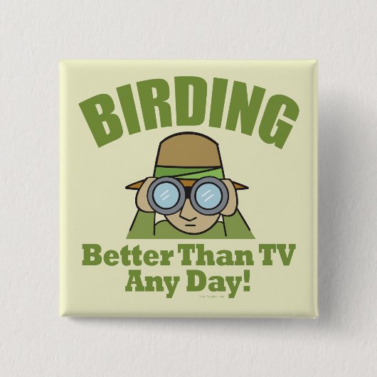 Birding Vierkante Button 5,1 Cm (Voorkant)