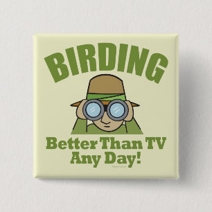 Birding Vierkante Button 5,1 Cm