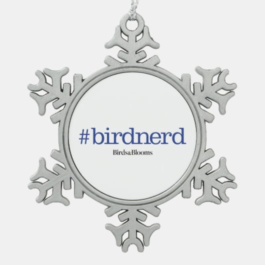 #birdnerd tin sneeuwvlok ornament (Voorkant)