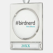 #BirdNerd Verzilverd Banner Ornament (Links)