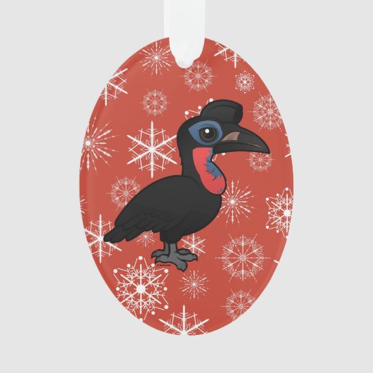 Birdorable Abyssinian Ground Hornbill Ornament (voorkant)