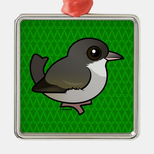 Birdorable 'Akikiki Metalen Ornament (Voorkant)