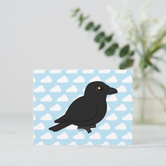 Birdorable American Crow Briefkaart (Staand voorkant)