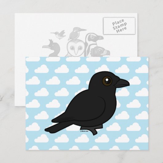 Birdorable American Crow Briefkaart (Voorkant / Achterkant)