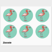 Birdorable American Flamingo Ronde Sticker (Vel)