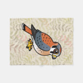 Birdorable American Kestrel Fleece Deken (Voorkant (Horizontaal))