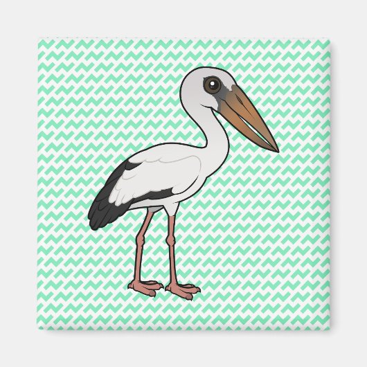Birdorable Asian OpenBill Magneet (Voorkant)