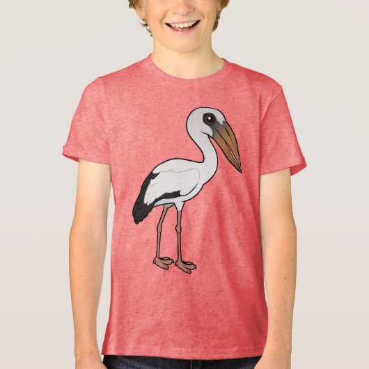 Birdorable Asian OpenBill Tri-Blend Shirt (Voorkant)