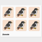 Birdorable Augur Buzzard Vierkante Sticker (Vel)