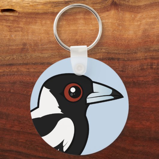 Birdorable Australian Magpie Sleutelhanger (Voorkant)