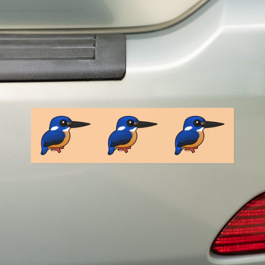 Birdorable Azure Kingfisher Bumpersticker (Op auto)