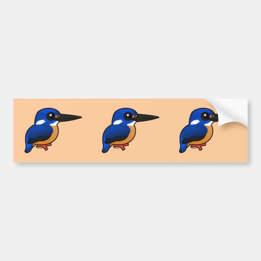Birdorable Azure Kingfisher Bumpersticker (Voorkant)