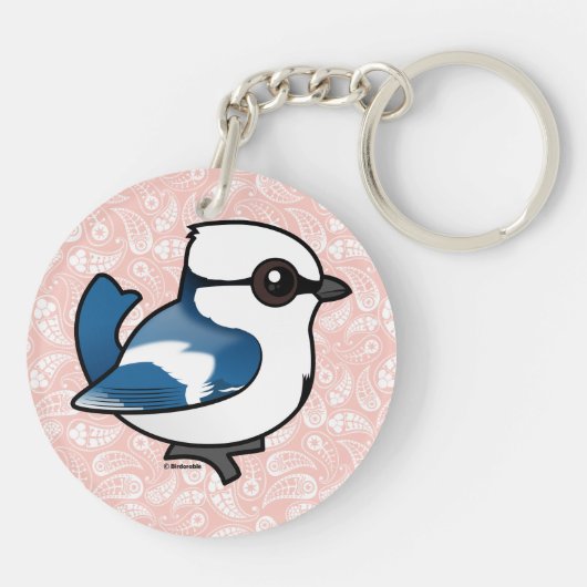Birdorable Azure Tit Sleutelhanger (Achterkant)
