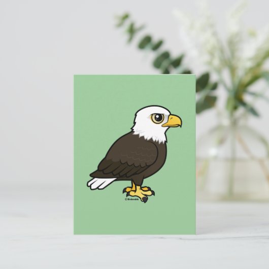 Birdorable Bald Eagle Briefkaart (Staand voorkant)