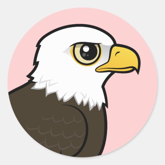 Birdorable Bald Eagle Ronde Sticker (Voorkant)