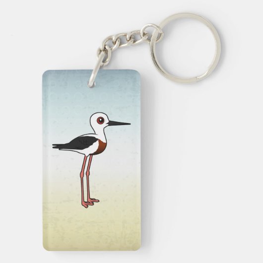 Birdorable Banded Stilt Sleutelhanger (achterkant)