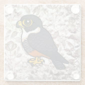 Birdorable Bat Falcon Schattigee Cartoon Raptor Glazen Onderzetter (Achterkant)
