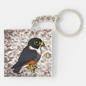 Birdorable Bat Falcon Schattigee Cartoon Raptor Sleutelhanger (Achterkant)