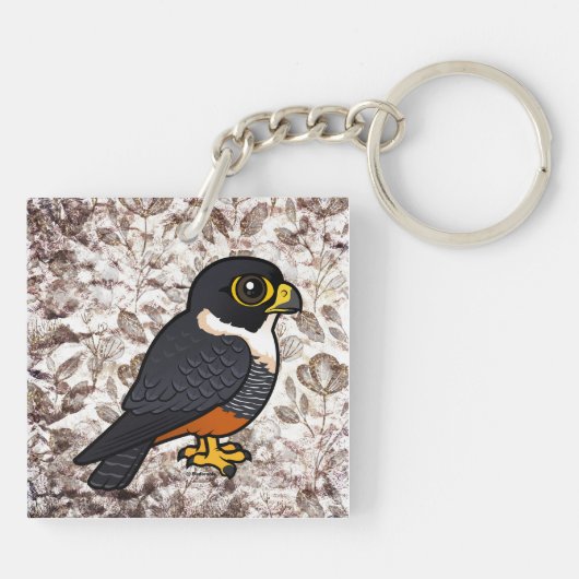 Birdorable Bat Falcon Schattigee Cartoon Raptor Sleutelhanger (Achterkant)