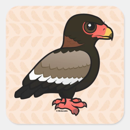 Birdorable Bateleur Vierkante Sticker (Voorkant)