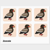 Birdorable Bateleur Vierkante Sticker (Vel)