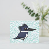 Birdorable Belted Kingfisher (mannelijk) Briefkaart (Staand voorkant)