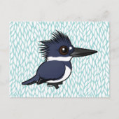 Birdorable Belted Kingfisher (mannelijk) Briefkaart (Voorkant)
