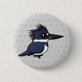 Birdorable Belted Kingfisher (mannelijk) Ronde Button 5,7 Cm (Voorkant)