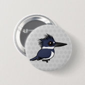 Birdorable Belted Kingfisher (mannelijk) Ronde Button 5,7 Cm (Voorkant /achterkant)